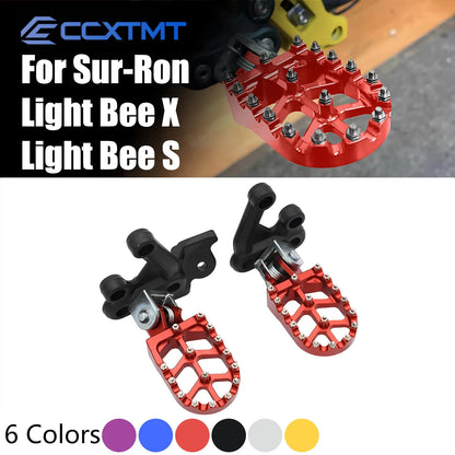 CNC Foot Pegs Rest Footpegs Foot Pegs Bracket for Sur Ron Sur-Ron Surron Light Bee S & Light Bee X Electric Motocross Universal