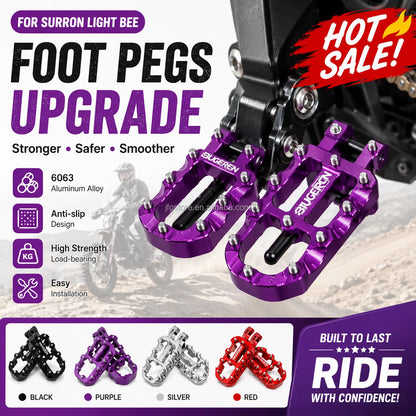 JFG CNC Reinforced Foot Pegs for Surron Light Bee 6063 Aluminum Wide anti Slip Motorcycle Footrests